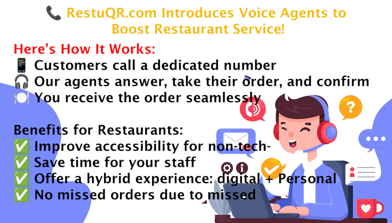 📞 RestuQR.com Introduces Voice Agents to Boost Restaurant Service!